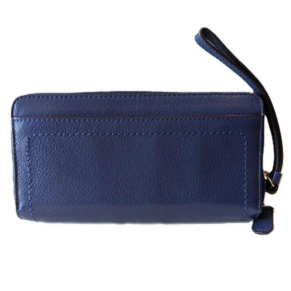 Coach Park Accordion Zip Wallet - Pebble Leather Navy #F49157 - Picture 2 of 5